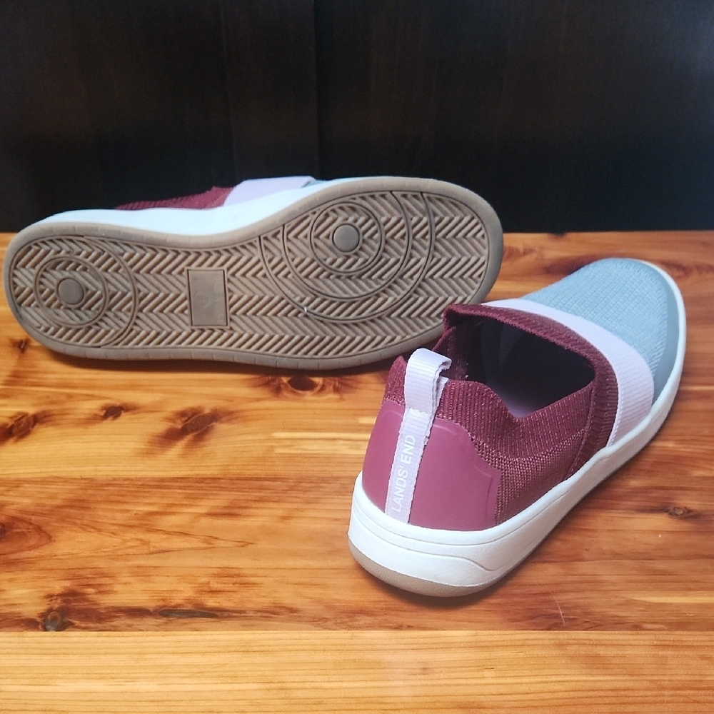 Lands' End Women's Sneakers in Burgundy and Gray - Like new, barely worn - Picture 5 of 9